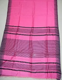 Handloom Women's Bhagalpuri Art Silk Tample border Saree With Blouse Piece (Black S.C Pink)-thumb3