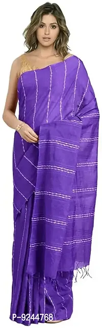 Handloom Kraft Weaving Soft Silk Saree With Blouse Piece Attached For Women's (French Violet)