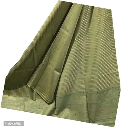 Attractive Handloom Bhagalpuri Handicraft Kota Silk Saree With Running Blouse Piece Attached For Women's (Army Green)