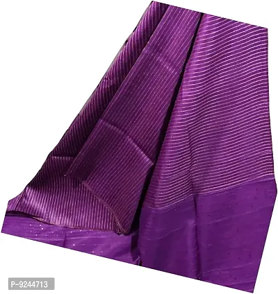 Attractive Handloom Bhagalpuri Handicraft Kota Silk Saree With Running Blouse Piece Attached For Women's (Violet)