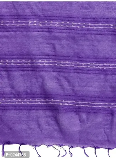 Handloom Kraft Weaving Soft Silk Saree With Blouse Piece Attached For Women's (French Violet)-thumb4