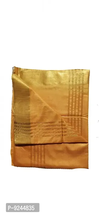 Attractive Soft Kota Silk Zari Border Saree With Running Blouse Attached (Light Orange)