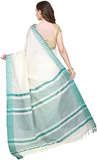 Trendy Handloom Women's Kota Silk Temple Saree with blouse piece (F-White)-thumb1