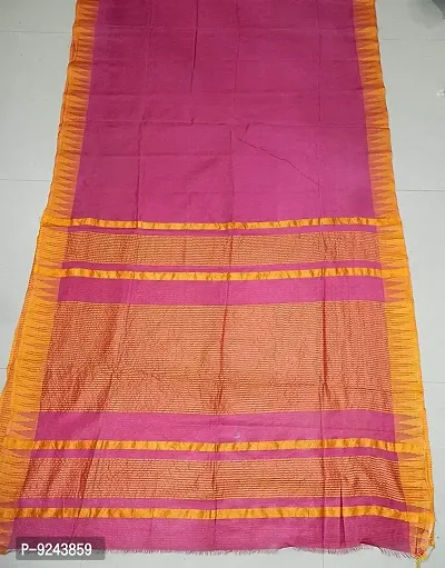 Trendy Handloom Women's Kota Silk Temple Saree with blouse piece (Queen Pink)-thumb3