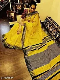 Attractive Handloom Women's Bhagalpuri Kota Silk Temple Saree with blouse piece (Yellow)-thumb4