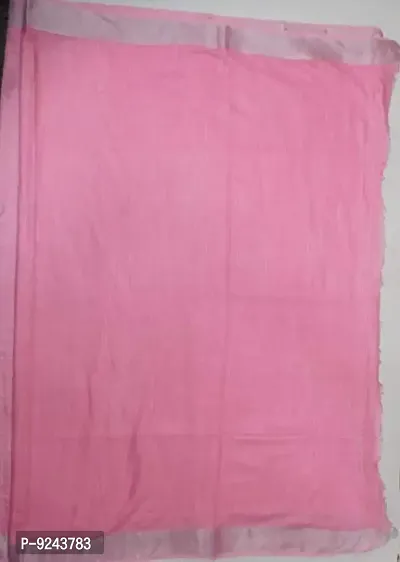 Attractive Handloom Bhagalpuri Handwoven Cotton Linen Saree (Light Pink)-thumb3