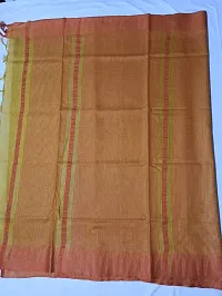 Handloom Women's Bhagalpuri Art Silk Saree With Blouse Piece (Orange S Masterd Yellow)-thumb3