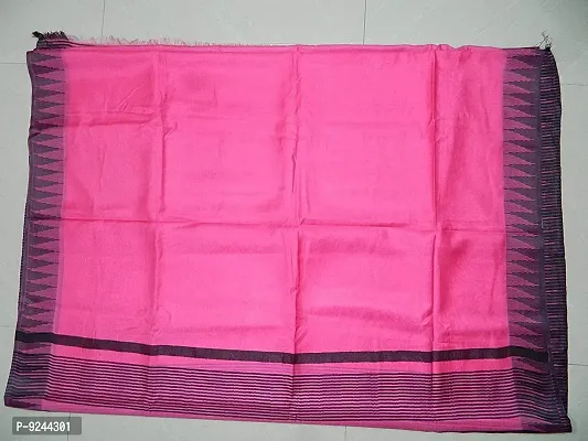 Cotton Silk Bhagalpuri Temple Border Saree With Blouse Piece Attached (Pink) S Black Temple)-thumb4