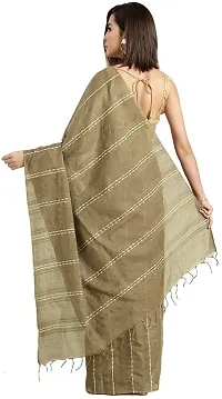 Handloom Kraft Weaving Soft Silk Saree With Blouse Piece Attached For Women's (Peanut)-thumb1