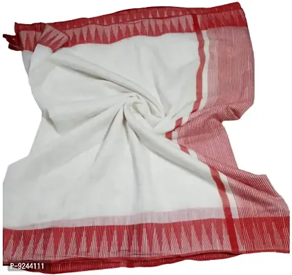 Attractive Kota Silk Bunty Temple Border Saree (White-Red) NR Handloom-thumb2