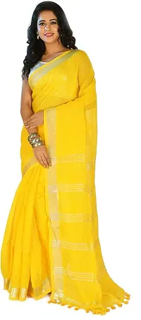 Stylish Blend Saree With Blouse Piece For Women