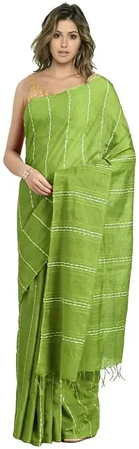 Handloom Kraft Weaving Soft Silk Saree With Blouse Piece Attached For Women's