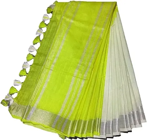 Handloom Cotton Printed Sarees with Blouse Piece