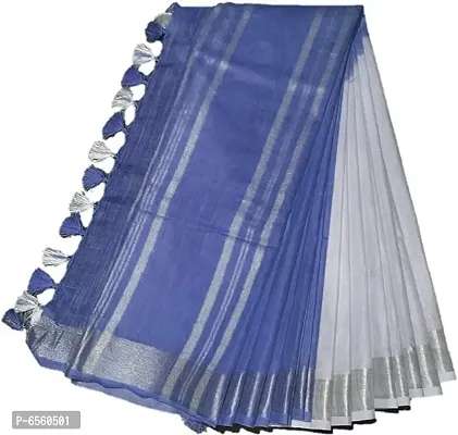 Handloom Cotton Printed Saree with Blouse Piece-thumb0