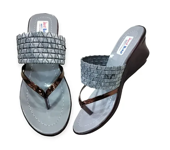 Stylish PU Grey Fancy Heel Sandal For Women