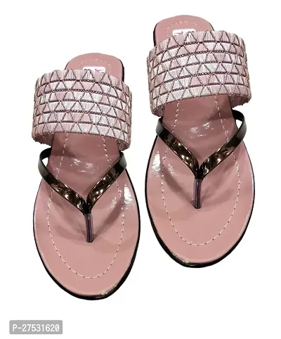 Stylish PU Peach Fancy Heel Sandal For Women-thumb0