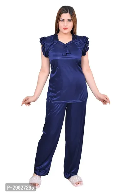 Stylish Stain Night suit For Women-thumb0