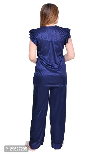 Stylish Stain Night suit For Women-thumb2