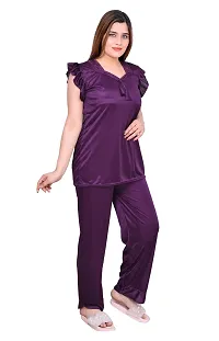 Stylish Stain Night suit For Women-thumb2