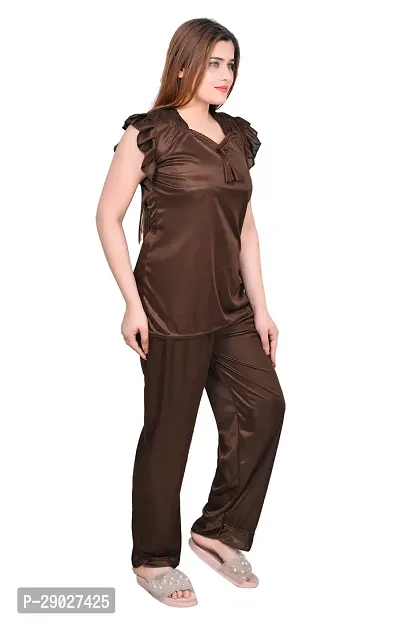 Stylish Stain Night suit For Women-thumb2