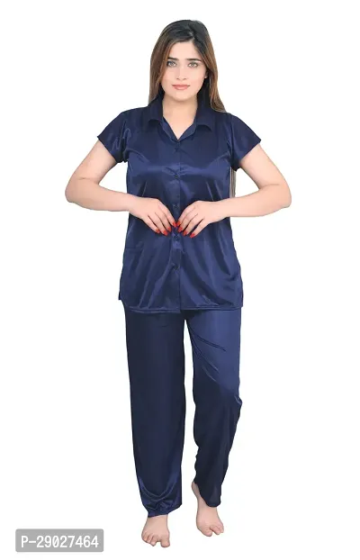Stylish Stain Night suit For Women-thumb0