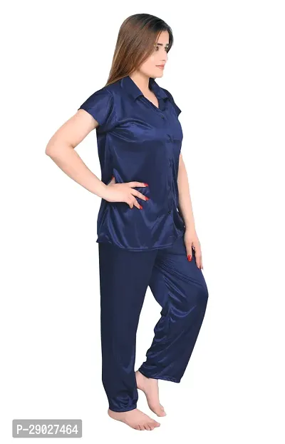 Stylish Stain Night suit For Women-thumb2