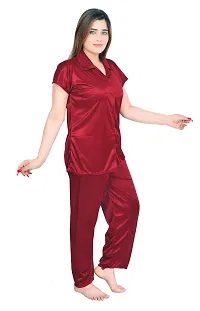 Stylish Stain Night suit For Women-thumb1