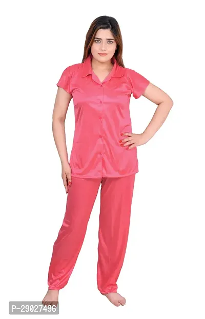 Stylish Stain Night suit For Women-thumb0