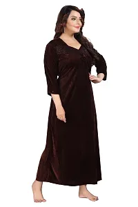 Trending Lace Nighty/Maxi/Sleepwear In Velvet Fabric For Girls And Women To Be Wear In Winters .-thumb2