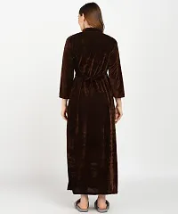 Classic Velvet Embroidered Nighty for Women-thumb2