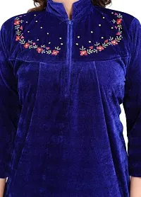 Classic Velvet Embroidered Nighty for Women-thumb4