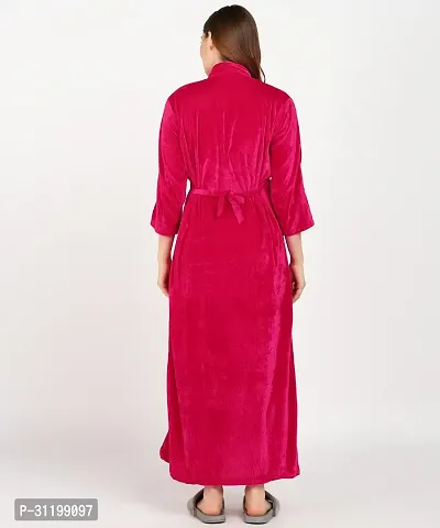 Classic Velvet Embroidered Nighty for Women-thumb2