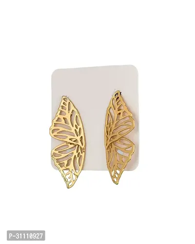 Golden Alloy American Diamond Studs Earrings For Women Pack of 1-thumb0