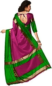 Stylish Fancy Cotton Silk Saree With Blouse Piece For Women-thumb1