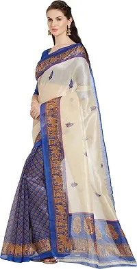 Stylish Fancy Silk Blend Saree With Blouse Piece For Women-thumb2