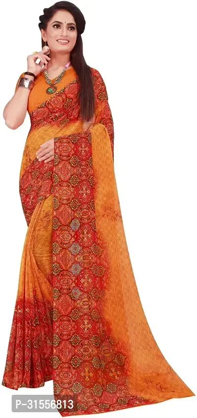 Stylish Fancy Georgette Saree With Blouse Piece Combo For Women Pack Of 2-thumb3