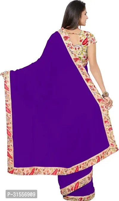 Stylish Fancy Georgette Saree With Blouse Piece For Women-thumb2