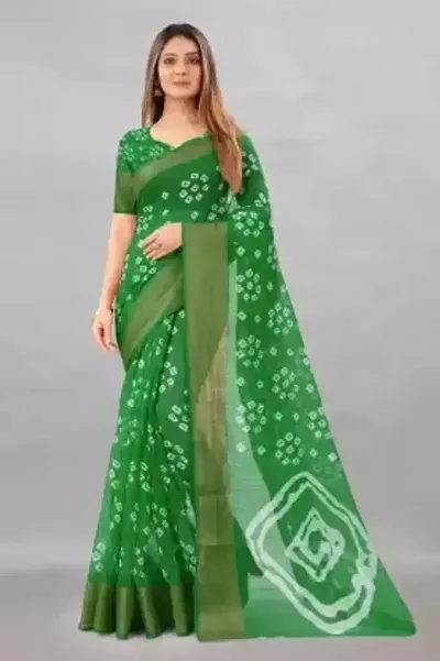 Fancy Silk Blend Saree with Blouse Piece for Women