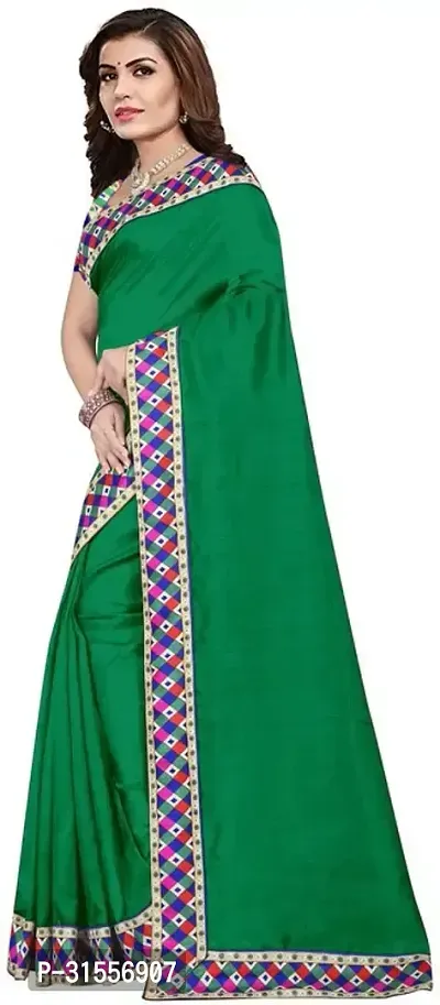 Stylish Fancy Silk Blend Saree With Blouse Piece For Women-thumb2