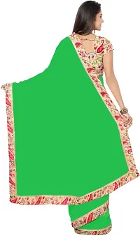 Stylish Fancy Georgette Saree With Blouse Piece For Women-thumb1