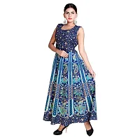 Stylish Cotton Stitched Printed Gown For Women-thumb1