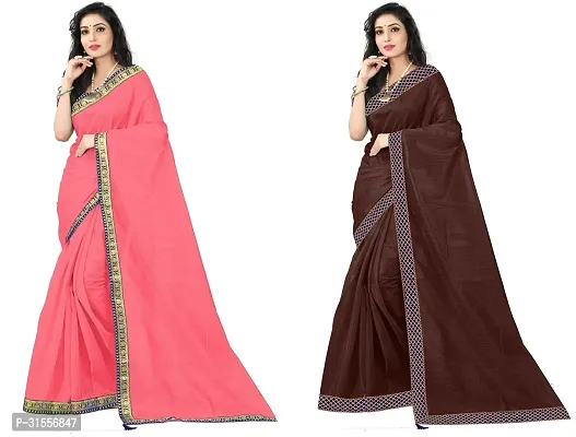 Stylish Fancy Art Silk Saree With Blouse Piece Combo For Women Pack Of 2