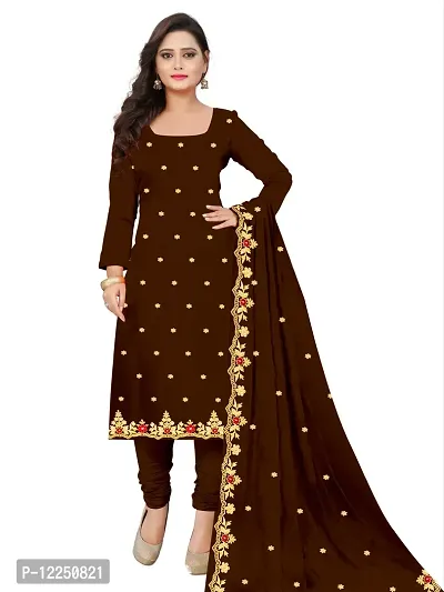 Stylish Fancy Georgette Unstitched Dress Material Top With Bottom Wear And Dupatta Set For Women-thumb0