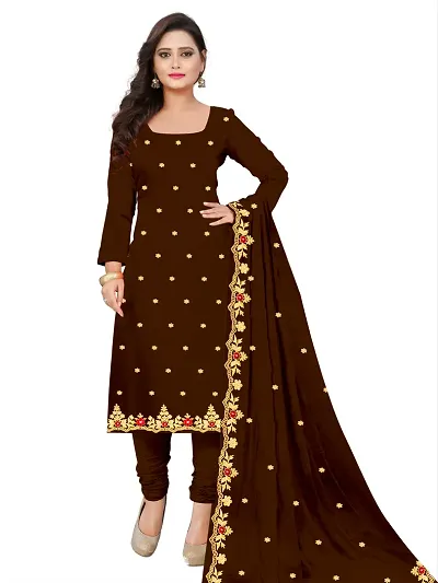 Stylish Fancy Georgette Unstitched Dress Material Top With Bottom Wear And Dupatta Set For Women