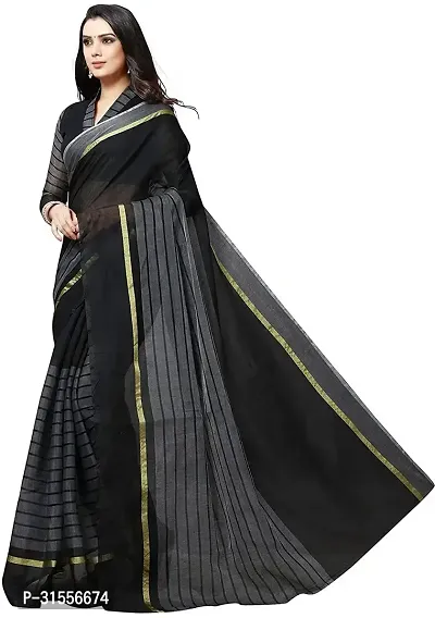 Stylish Fancy Cotton Silk Saree With Blouse Piece For Women-thumb3