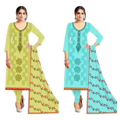 Buy Being Banarasi woven pattern cotton silk jacquard dress material (pack  of 2) at Amazon.in
