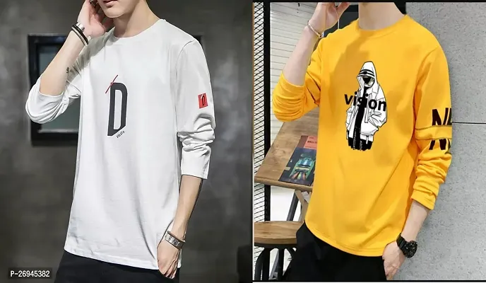 Stylish Design Cotton Combo Full  Sleeve Tshirt for Men-thumb0