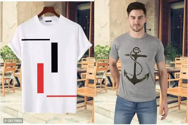 Stylish Design Cotton Combo Half  Sleeve Tshirt for Men