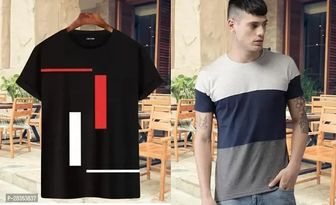 Stylish Design Cotton Combo Half  Sleeve Tshirt for Men