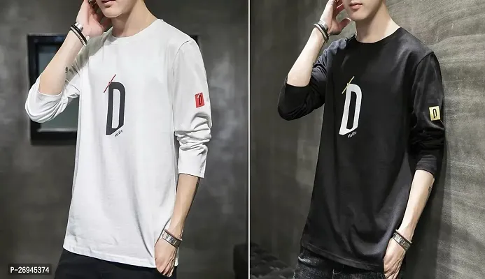 Stylish Design Cotton Combo Full  Sleeve Tshirt for Men